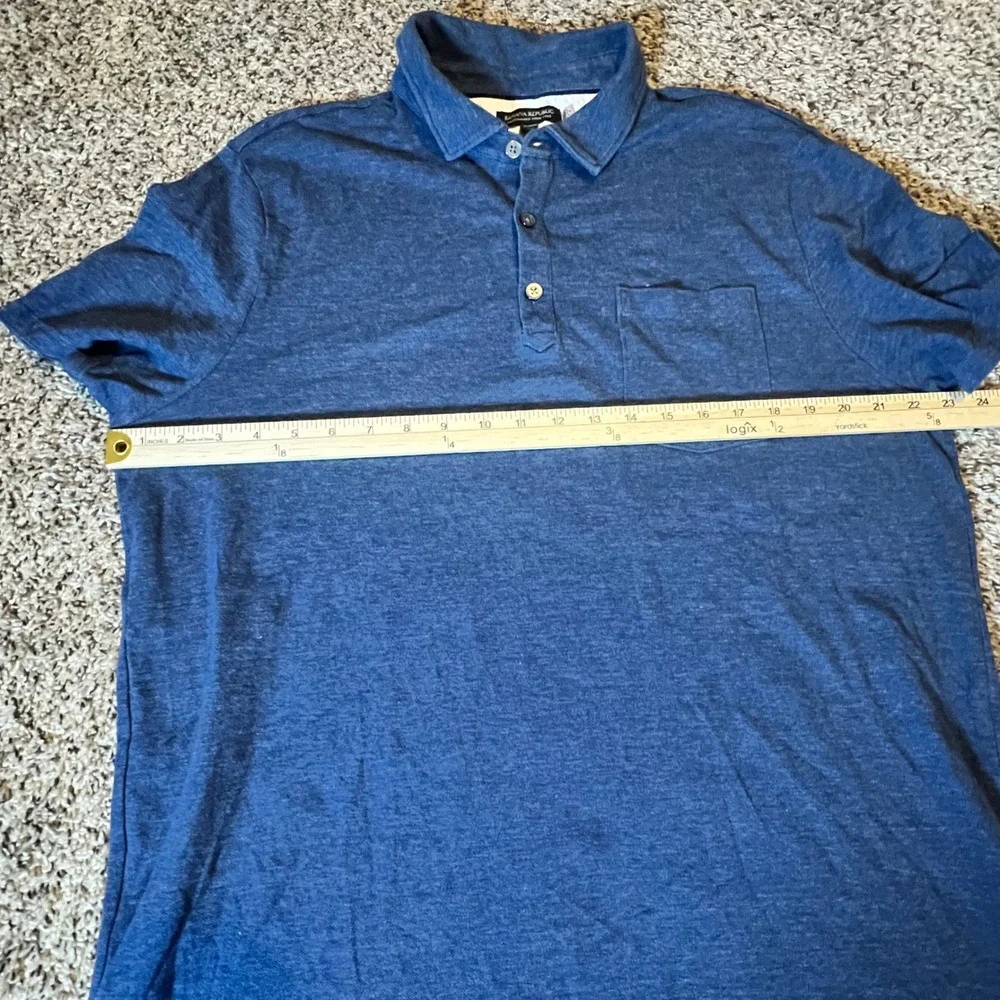 Banana Republic Men Performance Pique Polo Shirt Navy Blue‎ XL Short Sleeve